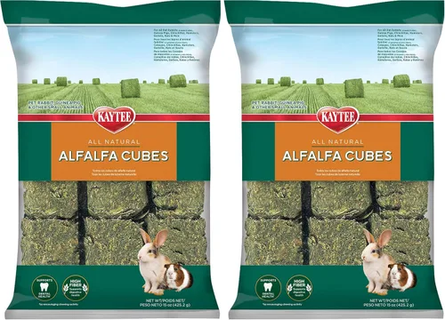 Vista 6 de Kaytee Cubos de alfalfa para conejos, cobayas y otros animales pequeños, 15 onzas