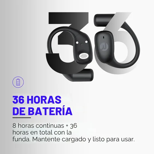 Vista 4 de Raycon Essential Open Earbuds – Auriculares inalámbricos True Wireless de oído abierto con Bluetooth 6.0, ultraligeros, diseño de gancho cómodo