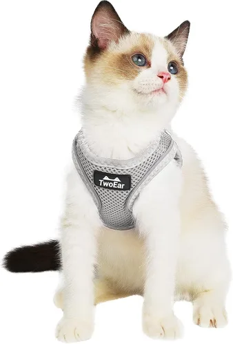 Vista 19 de TwoEar Arnés de gato a prueba de escape, suave chaleco ajustable para perro, de malla transpirable, chaqueta reflectante de fácil control para Negro