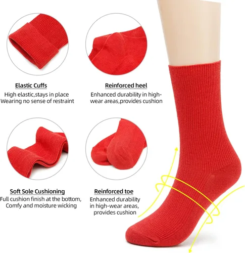 Vista 3 de Calcetines básicos coloridos para mujer, paquete de 3 calcetines de algodón de punto únicos