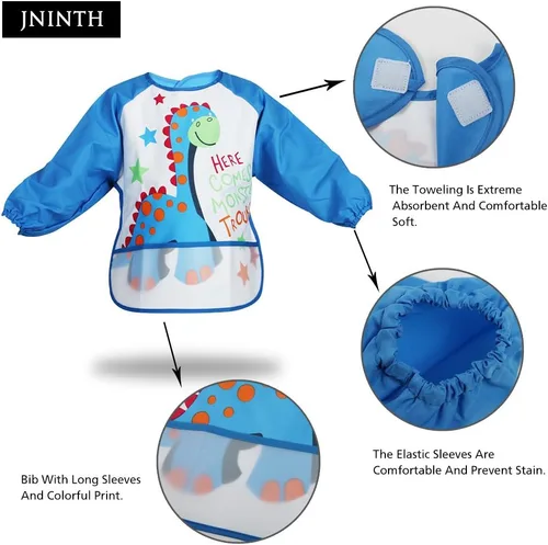 Vista 2 de JNINTH Baberos impermeables y lavables para comer y jugar delantal (6-36 meses)