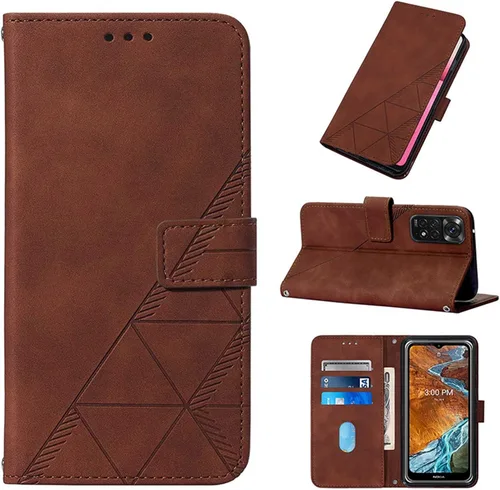Vista 9 de LEMAXELERS Funda tipo cartera para Redmi Note 11 Pro, Redmi Note 11 Pro con tapa magnética de piel sintética con tarjetero y función atril, funda