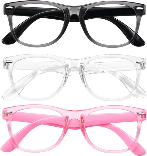 Vista 9 de Okany Gafas de luz azul para niños, paquete de 3 lentes de bloqueo de luz azul para adolescentes, niños y niñas de 3 a 10 años, pantalla de Gris