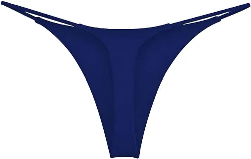Vista 14 de Tanga de encaje sin costuras para mujer, ropa interior de cintura alta con tiras en G Serie 010-leopardo