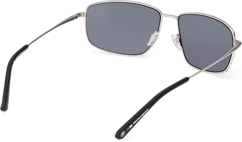 Vista 6 de BMW Gafas de sol de metal polarizadas rectangulares para hombre, paladio mate, 62, Paladio mate.
