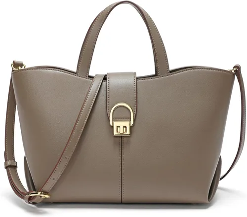 Vista 10 de Bolso cruzado de cuero con asa superior, bolso de mano para mujer, con asa superior y correa ajustable