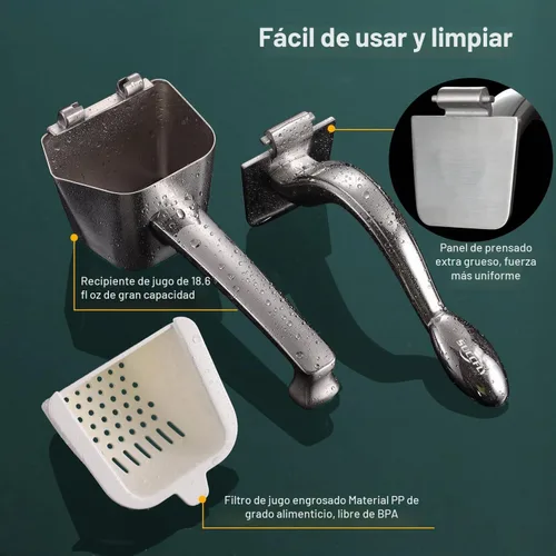 Vista 6 de SUCCFLY Exprimidor de Limón de Acero Inoxidable, Exprimidor Manual de Cítricos Lima Naranja Exprimidor de Frutas Mango Ergonómico Resistente Ahorro