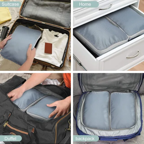 Vista 7 de YYDSLEE Cubos de embalaje de compresión para viaje, bolsas organizadoras de maleta, bolsas de viaje expandibles, organizador para equipaje, bolsas
