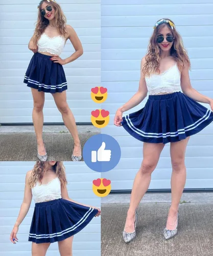 Vista 3 de Avidlove Falda plisada para mujer, uniforme escolar, minifalda plisada para animar