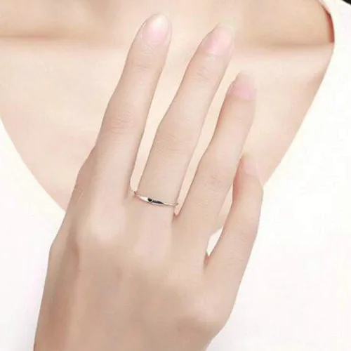 Vista 2 de Anillo apilable de acero inoxidable con forma de corazón