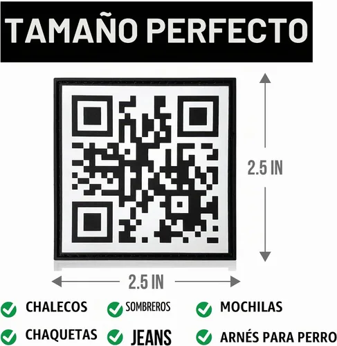 Vista 7 de Rick Roll - Parche de código QR moral, divertido parche escaneable para memes con respaldo de gancho y bucle, parche militar para paquete de pecho
