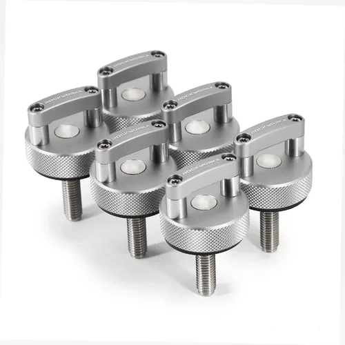 Vista 14 de ROCKWORKX Billet Tornillo de pulgar de aluminio duro de extracción rápida, anillo en D integrado, compatible con Jeep Wrangler JK 2007-20018, JL