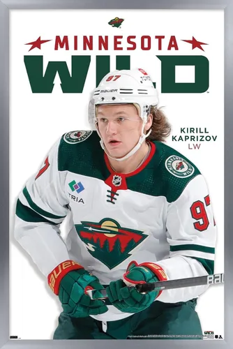 Vista 10 de Trends International NHL Minnesota Wild - Póster de pared de la serie 23 de Kirill Kaprizov, 22.4 pulgadas de largo x 14.7 pulgadas, versión