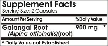 Vista 2 de Raíz de Galanga 900mg/ 90 Cápsulas/ Puro/ por PureControl Supplements