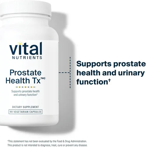 Vista 6 de Vital Nutrients - Prostate Health Tx - Soporte de próstata basado en la evidencia - 90 cápsulas vegetarianas por botella