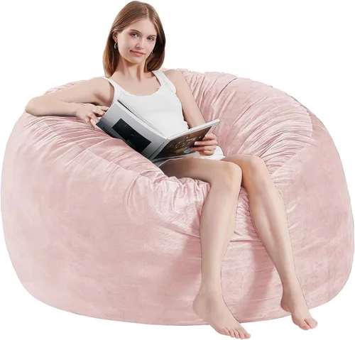 Vista 23 de Puf para niños – Silla redonda de espuma viscoelástica de 2.5 pies – Sofá puff para niños y adolescentes con funda de microfibra suave – Sofá