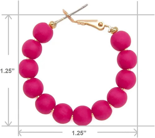 Vista 4 de ZENZII Aretes de aro de cuentas de moda bohemios circulares redondos aretes elegantes colgantes para mujeres y niñas