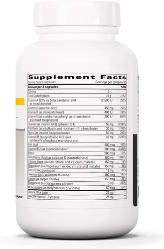 Vista 2 de Integrative Therapeutics - Multiplex-1 - Sin Hierro - Suplemento Multivitamínico y Mineral Diario Hipoalergénico - 240 Cápsulas