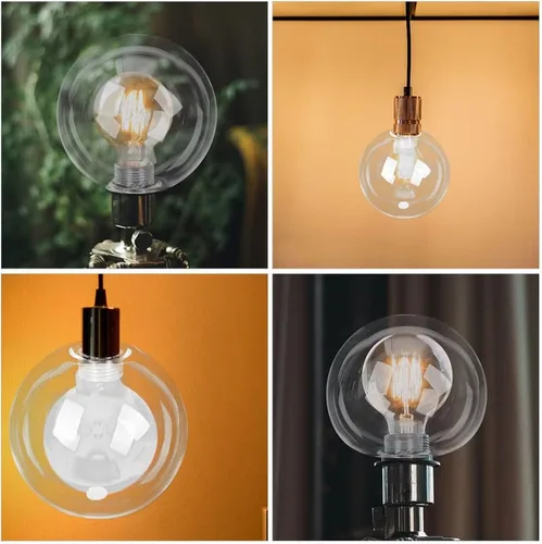 Vista 8 de DOITOOL Pantalla de lámpara de cristal G9 con forma de globo transparente y roscada, cubierta de protección de bombilla de repuesto para techo