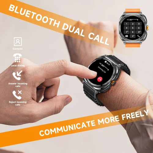 Vista 2 de Reloj inteligente con auriculares en el interior, contesta llamadas y escucha música, relojes de seguimiento de fitness, más de 100 modos deportivos