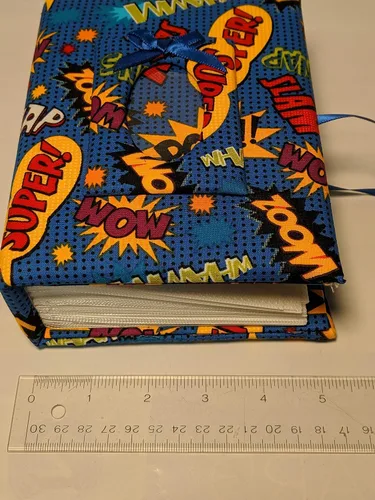 Vista 2 de DC Superman Sayings Cotton Fabric Custom Photo Album for Boy - Super Hero Photo Album - Holds 100 4x6 Photos - Handmade