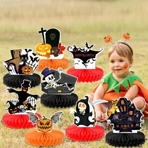 Vista 9 de KatchOn Centros de mesa de Halloween para mesas, paquete de 8