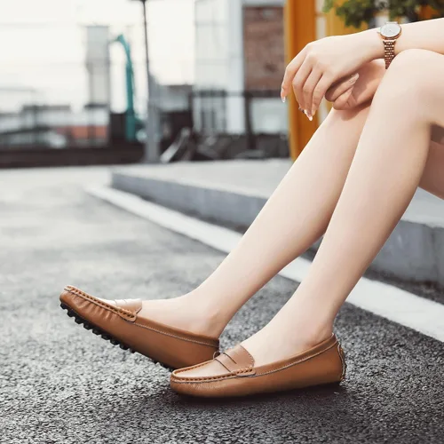 Vista 6 de Women's Loafers Genuine Leather Loafers for Women Classic Penny Loafers for Women Fashion Driving Moccasins Women