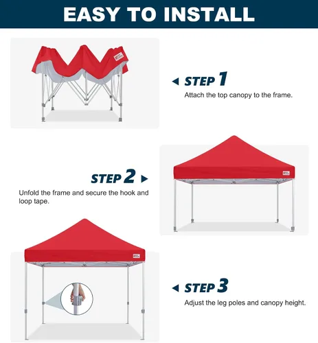 Vista 7 de MASTERCANOPY - Toldo plegable estilo tienda de campaña de 10 x 10 pies, de montura instantánea y para uso comercial, con una bolsa con ruedas