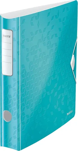 Vista 8 de LEITZ 11060036 – Archivo de palanca Polyfoam 180º Curvo con Cierre de Goma Active Wow DIN A4 2.953 in Azul Metálico
