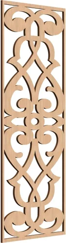 Vista 58 de 9 3/8"W x 24 3/8"H x 1/4"T Bellaire Decorativos Paneles de pared de madera calado, abedul