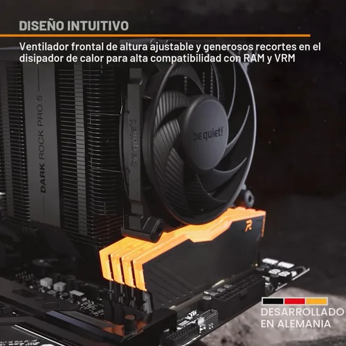 Vista 2 de be quiet! Dark Rock Pro 5 Enfriador de CPU de Enfriamiento Silencioso Flujo de Aire Inmensamente Alto 7 Tubos de Calor de Cobre de Alto