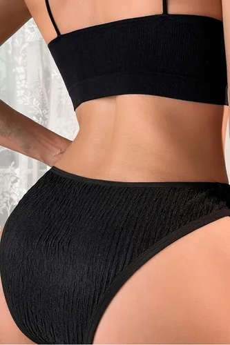 Vista 5 de Banamic Ropa interior de cintura media para mujer, calzones elásticos de encaje hipster