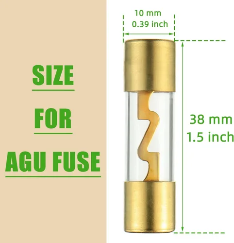 Vista 3 de Portafusibles en línea de calibre 4-8 AWG con fusibles AGU de 100 A para audio de coche, alarma, amplificador, compresores, soporte de fusibles