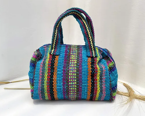 Vista 8 de Perú tejido hecho a mano bolsos de telar monedero