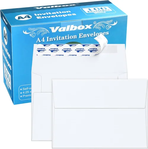 Vista 9 de ValBox Sobres de invitación A1, 100 unidades – 3.5 x 5 pulgadas, sobres marrones autosellantes para invitaciones, bodas, baby shower, tarjetas