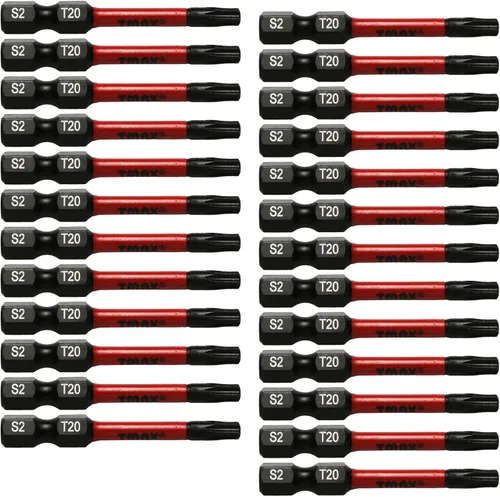 Vista 30 de TMAX Juego de puntas de destornillador de cabeza de estrella T6 Torx de 25 piezas, acero S2 de 6 puntos T-6 puntas de inserción de destornillador