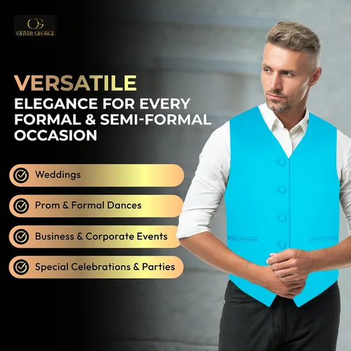 Vista 4 de Conjunto de chaleco formal sólido para hombre, esmoquin, chaleco y pajarita para traje o esmoquin