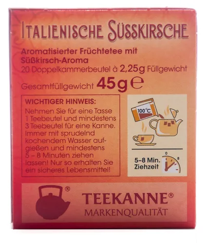 Vista 2 de Teekanne Té de cereza dulce italiana 20 bolsas/1ct. Hecho en Alemania