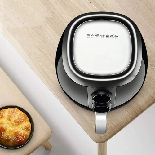 Vista 4 de Freidora de aire libre de aceite, más saludable y baja en grasa, mini horno, freidora de aire caliente, control de temperatura ajustable