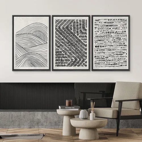 Vista 525 de SIGNWIN Lienzo enmarcado para pared, juego de arte neutro de bosque brumoso, ilustraciones en tono tierra, arte moderno, decorativo, bohemio