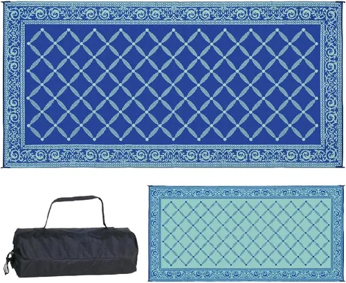 Vista 11 de Estera reversible Reversible Mats 119127, color marrón/beige de 9 x12 pies, Beige