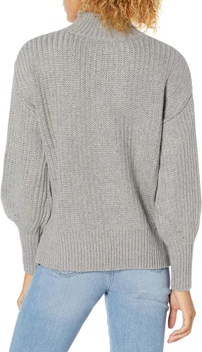 Vista 2 de The Drop INES - Suéter grueso acanalado con cuello alto falso para mujer