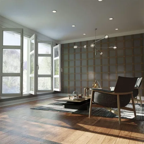 Vista 19 de 15 3/8"W X 15 3/8"H Medium Fairplay Decorativos Madera Calado Paneles De Pared, Abedul Birch