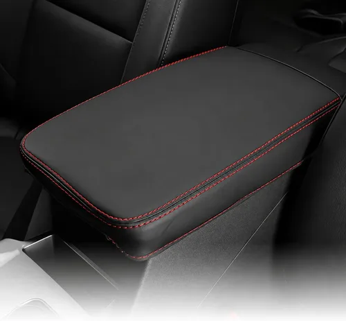 Vista 122 de Great-luck Funda de cuero para consola central, almohadilla para reposabrazos, accesorios de cubierta de caja (costuras rojas) para BMW X1 2023 2024
