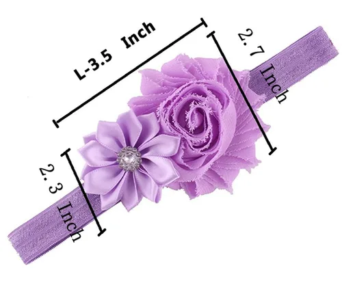 Vista 4 de Qandsweet vincha con flor cruzada e incrustaciones de estrás, para fotografías, para niña, 3-24 meses