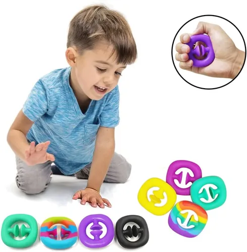 Vista 4 de Paquete de 5 juguetes para aliviar el estrés, juguete para ansiedad con ventosa, regalo para Navidad, juguete sensorial para niños, adultos y TDAH.