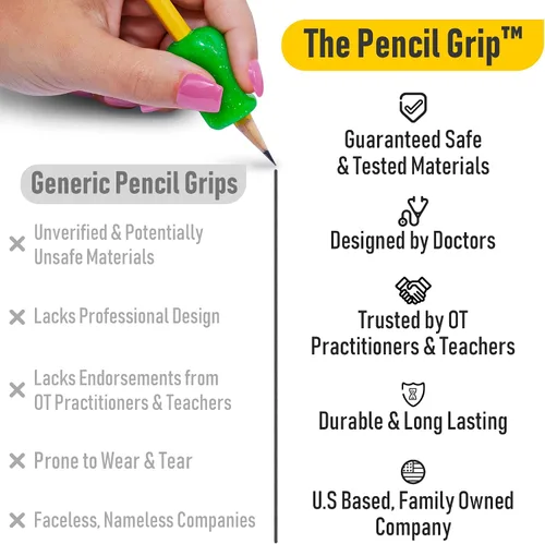 Vista 2 de The Pencil Grip Agarres de Lápiz con Purpurina 6 Piezas, Agarres de Lápiz para Escritura de Niños, Agarre Ergonómico de Bolígrafo para Diestros