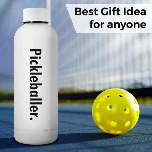 Vista 4 de Generic Botella de agua de pickleball – 16 onzas, blanco, plástico, deportes, pickleball, actividades al aire libre, libre de BPA, reutilizable