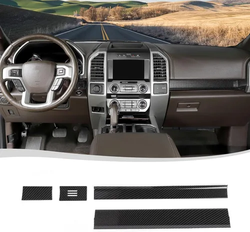 Vista 9 de Voodonala para Ford F-150 2015-2020 Cubierta de Panel de Consola Central Compatible con Ford F150 2015-2020 (ABS, Madera Negra, 4 Piezas/Set)