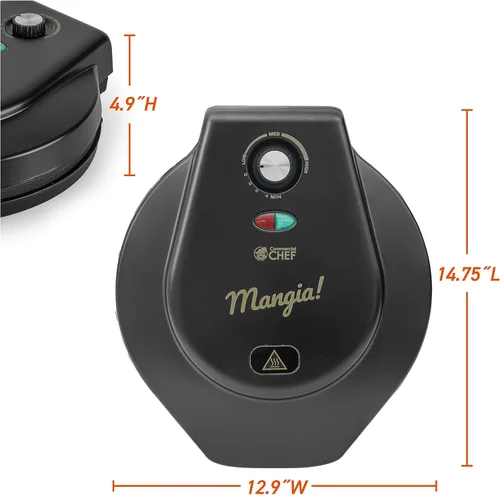 Vista 7 de Commercial Chef Máquina para hacer pizza con temperatura variable, 12 pulgadas, color negro